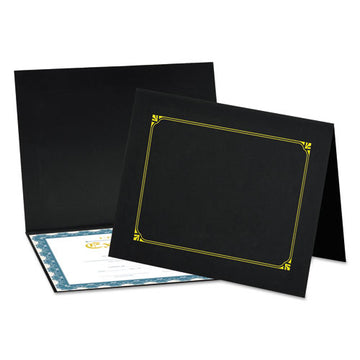 Universal® Certificate-document Cover, 8 1-2 X 11 - 8 X 10 - A4, Black, 6-pk freeshipping - TVN Wholesale